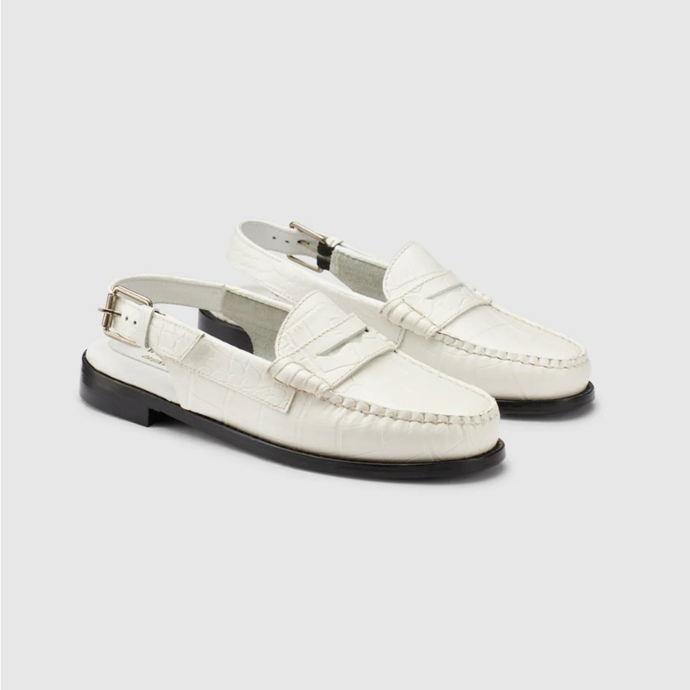 G.H. BASS ORIGINALS WOMENS WHITNEY CROC SLING BACK WEEJUNS SIZE 9.5 NEW - Picture 3 of 12